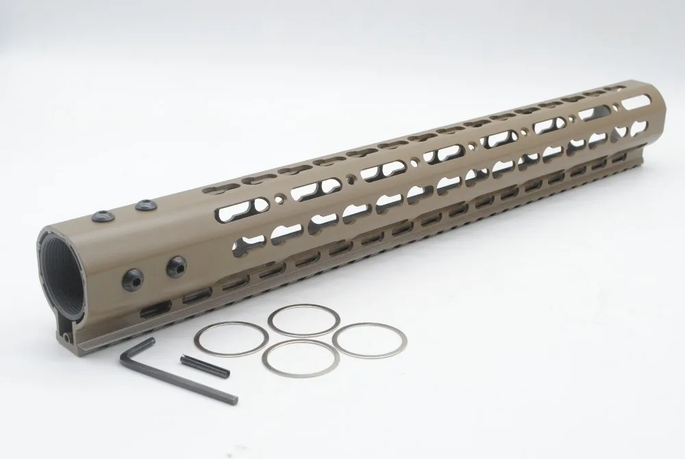 TriRock Tan напечатаны 7''9''10''12'13. 5''15'' Keymod Handguard Rail Free Float Picatinny Монтажная система с алюминиевой/стальной гайкой