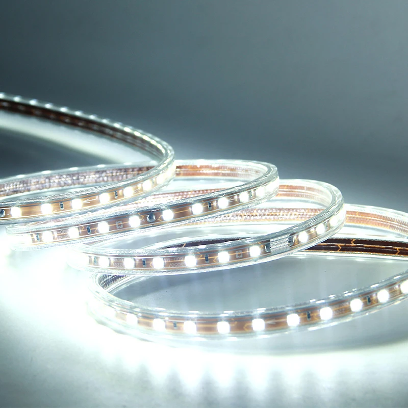 Светодиодный гибкие полосы светильник 220V SMD5050 Водонепроницаемый вечерние 5050 Luces