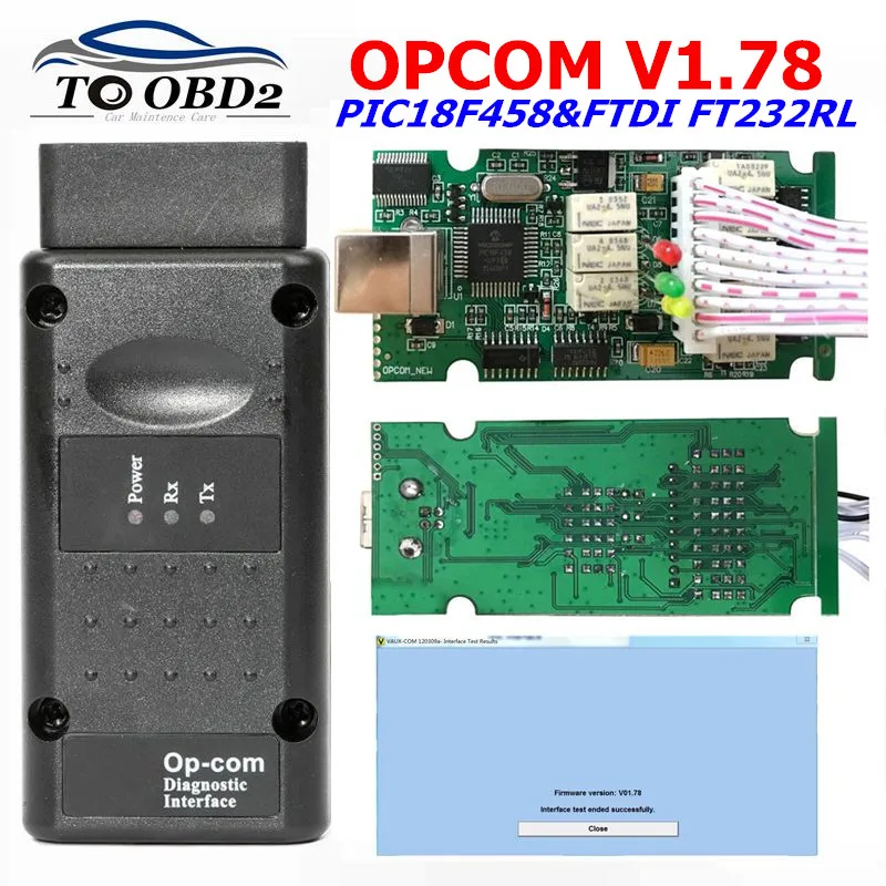 OPCOM для Opel V1.78 с чипом PIC18F458 и FTDI FT232RL op com OBD2 автомобильный диагностический