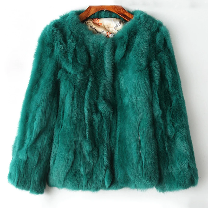 2022 Winter Women The Real Rabbit Fur Coat Natural Rex Rabbit Fur Coat The Fashion Super Thin Rabbit Fur Leather Fashion Jacket images - 6