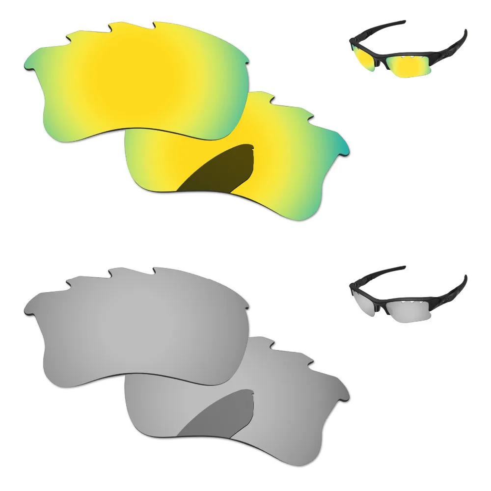 

Серебристые и золотистые 2 пары зеркальных поляризованных сменных линз для Flak Jacket XLJ, оправа для солнцезащитных очков с отверстиями 100%, защи...
