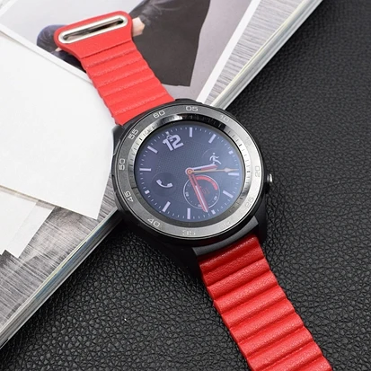 Ремешок кожаный магнитный для наручных часов браслет huawei watch 2 Sport Classic Samsung Gear S3