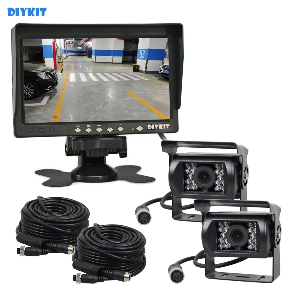 DIYKIT AHD 7 &quotIPS LCD монитор заднего вида 2 x Водонепроницаемый ночного видения 960P