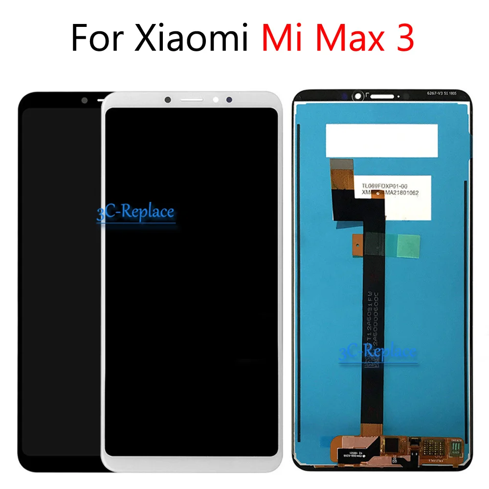 Белый/черный 6 9 дюймов новый для Xiaomi Mi Max 3 Полный ЖК дисплей + сенсорный экран