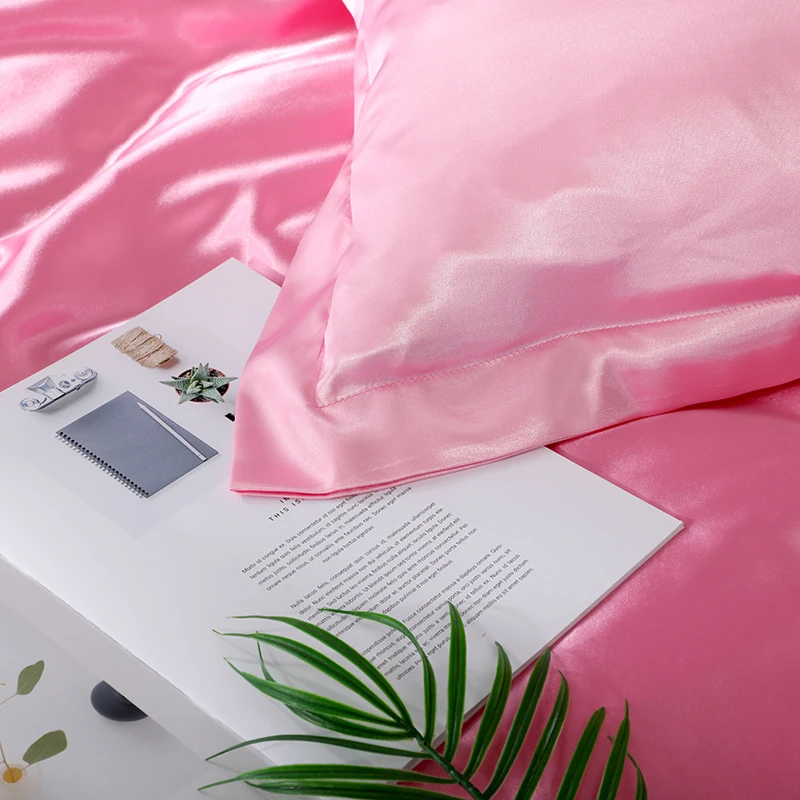 Паркшин розовый пододеяльник набор белое покрывало двойная королева атласный