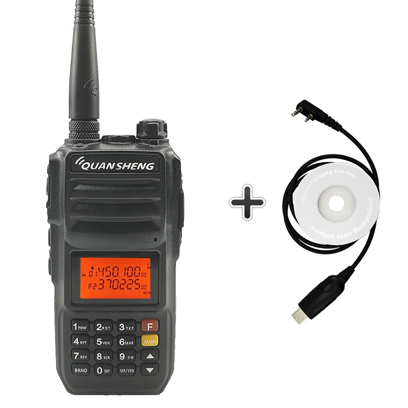Add a program cable QuanSheng TG-UV2 Plus 10 Вт дальняя рация 10 км 4000 мАч Vhf Uhf двухдиапазонный длинный режим ожидания двухстороннее радио Amador трансивер - Цвет: Add a program cable