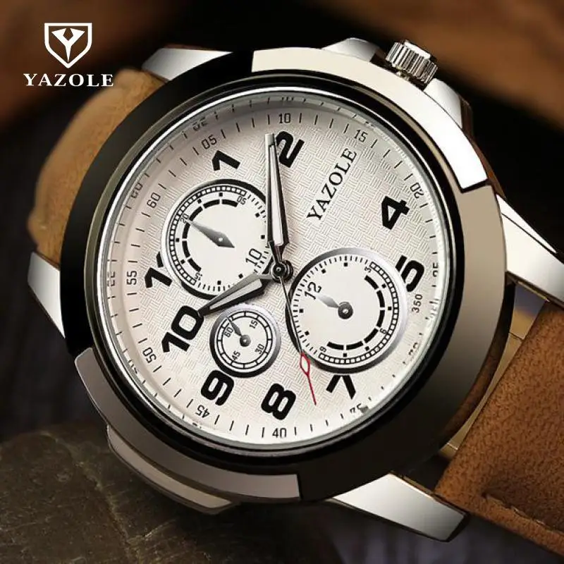 Новые модные спортивные армейские кварцевые наручные часы YAZOLE 3ATM из натуральной
