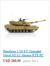 Henglong 1/16 масштаб 6,0 настроить Abrams rc Танк 3918 360 револьверная отдача ствола TH12946