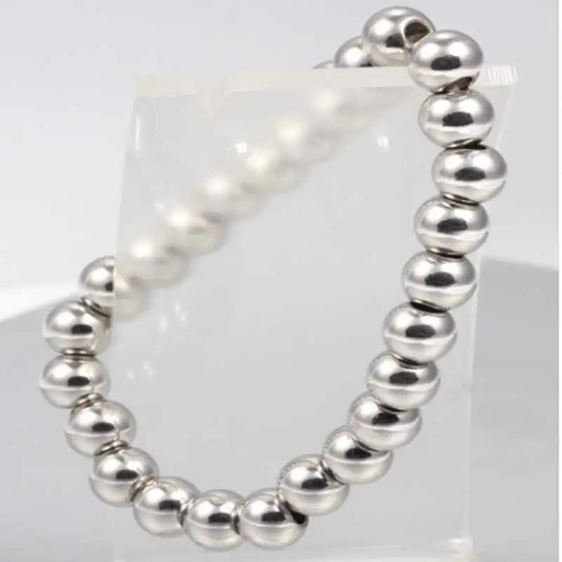 Простой стиль титановые Стальные Бусины браслет для мужчин новинка 2017 из