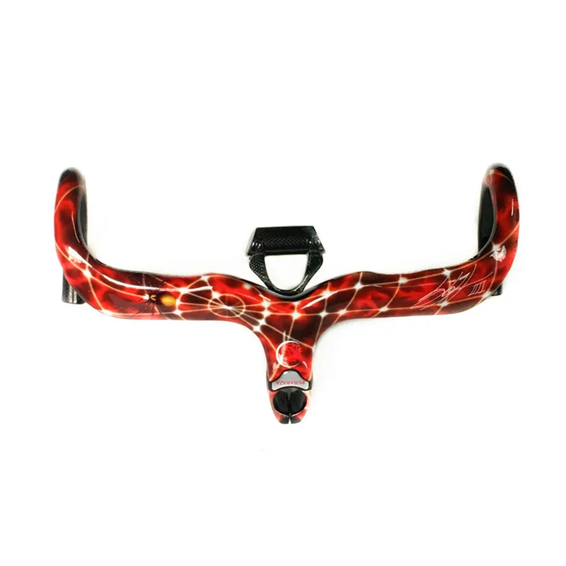 Цена Руль PARARAZA, полностью углеродное волокно, интегрированный изогнутый руль для шоссейного велосипеда, запчасти для руля велосипеда, 2019