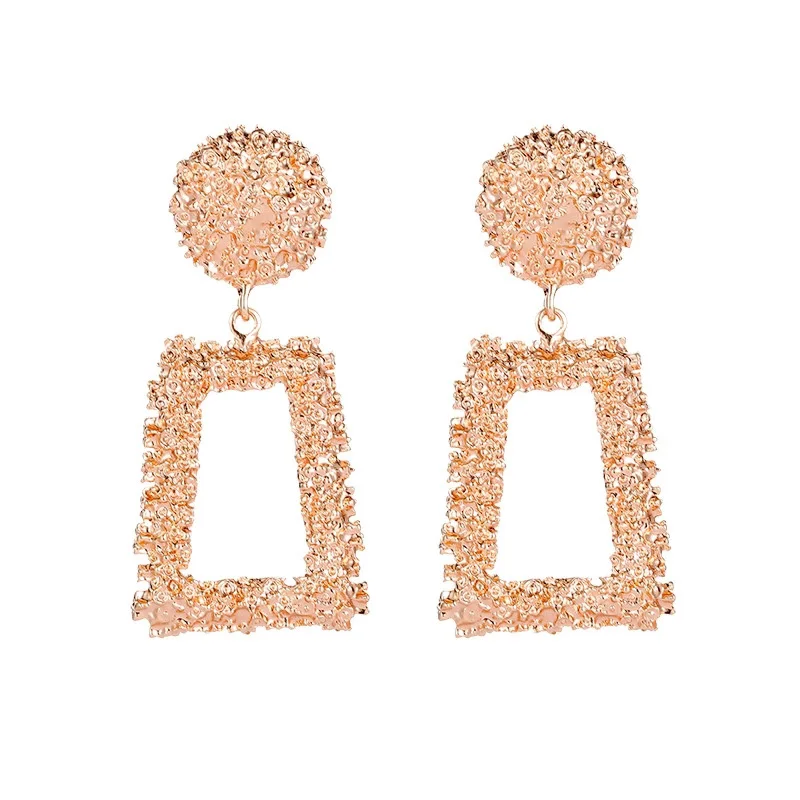 big style rosegold Изысканные Винтажные серьги для женщин золотого цвета геометрические массивные серьги металлические серьги Висячие модные ювелирные изделия тренд - Окраска металла: big style rosegold