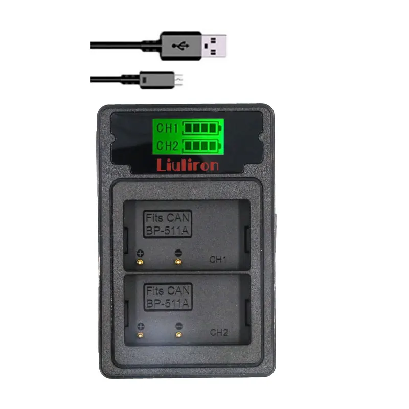 charger only BP-511 BP-511A BP 511A для Камера Батарея BP511 BP 511 для цифровой однообъективной зеркальной камеры Canon EOS 40D 300D 5D 20D 30D 50D 10D D60 G6 L10 - Цвет: charger only