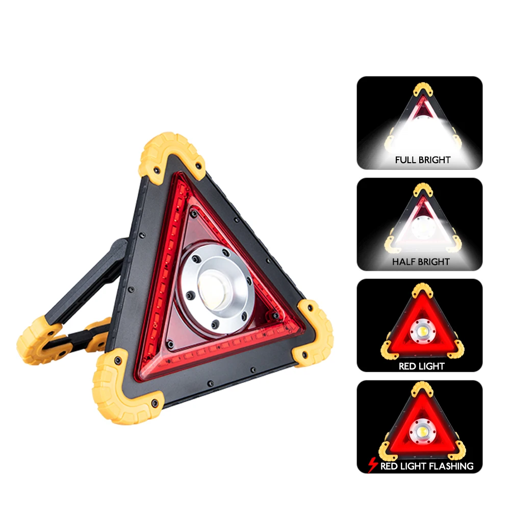 

Portable Multi-functional Lamp Led Spotlight 30W 50W Work Light Rechargeable Battery Outdoor Searchlight White Red Warning Light