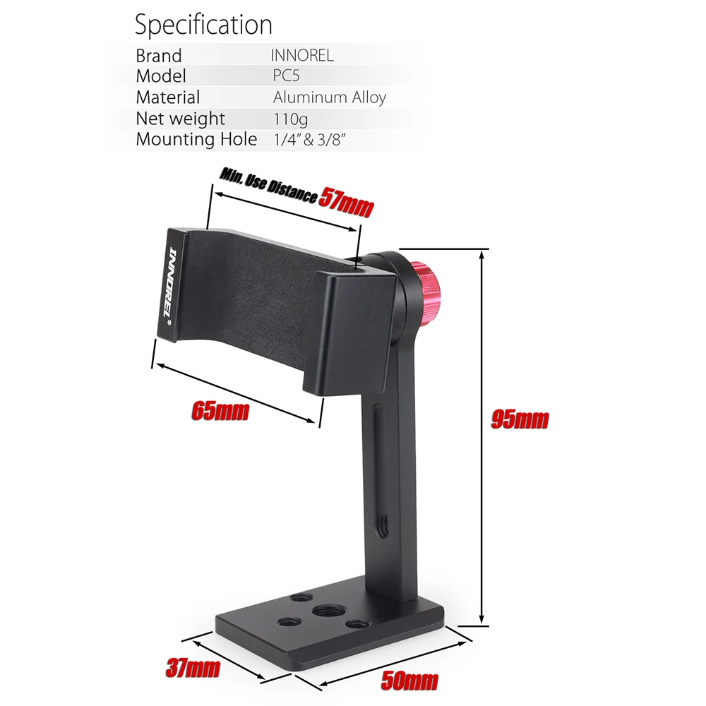 INNOREL PC5 алюминиевый сплав зажим для мобильного телефона держатель смартфона