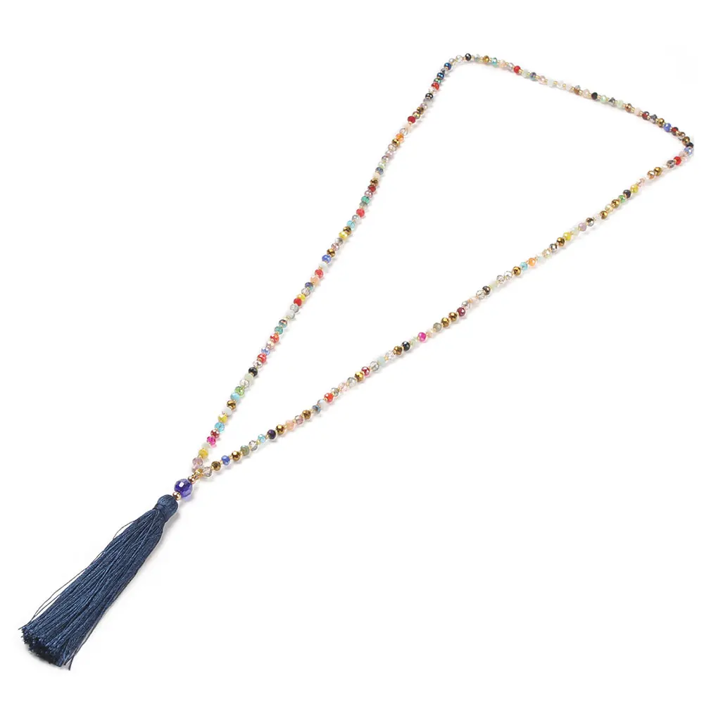 N-B0197-A Go2boho колье, длинное ожерелье, массивное ожерелье, женское колье, подвеска с кисточкой, красочный кристалл, камень, богема, ручная работа, ювелирное изделие, подарок - Окраска металла: N-B0197-A