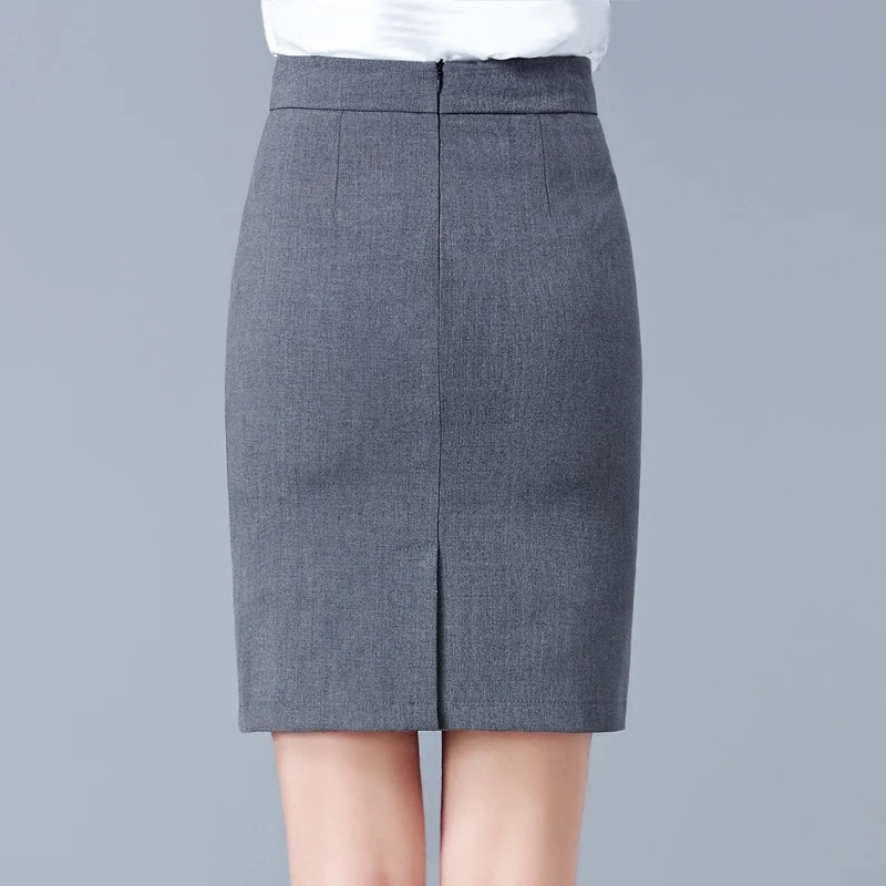 2019 Spring Summer Elegant Classic OL Professional Clothes Female Sexy Tall Waist Package Hip Gray Slim Pencil Skirts Women P221 | Женская