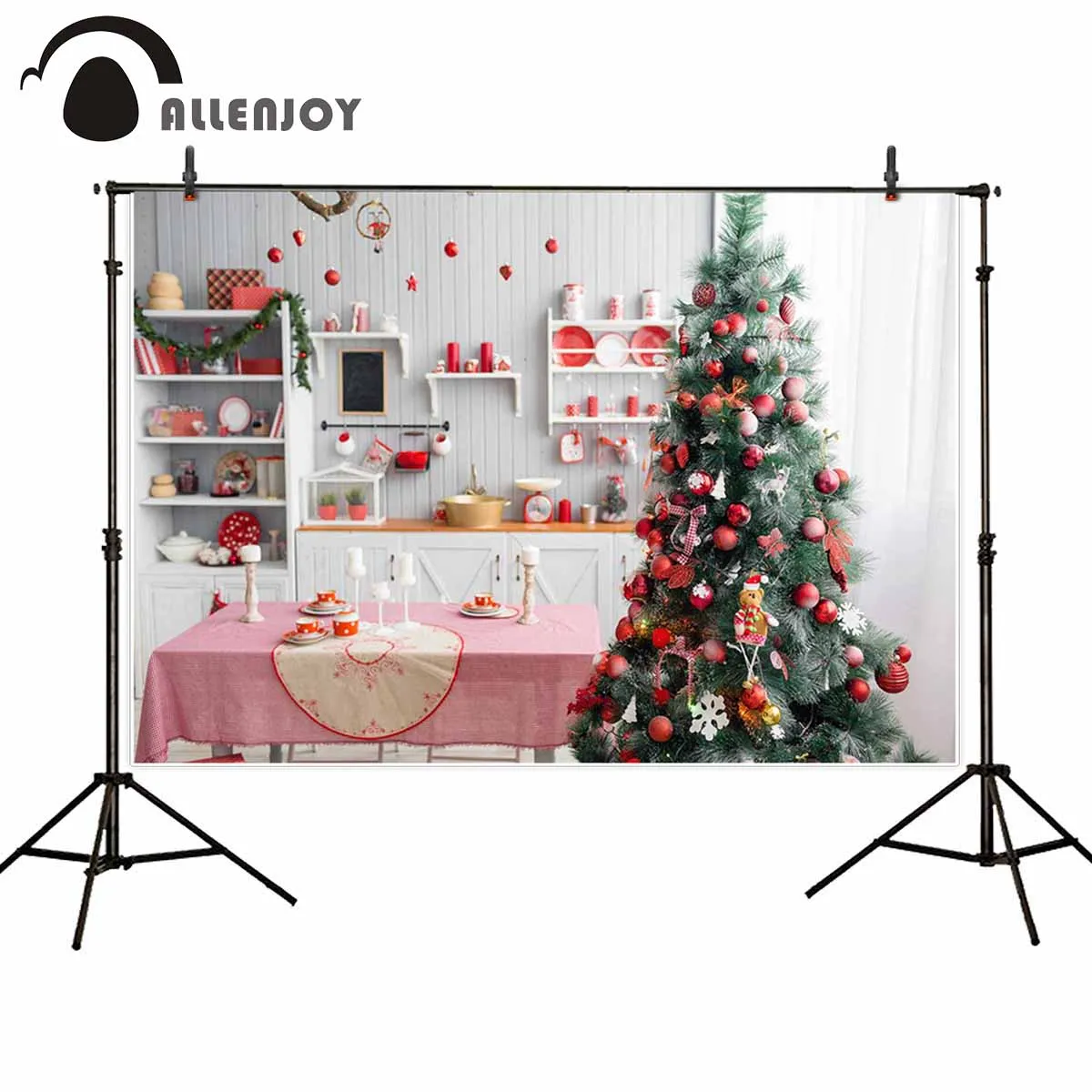 Фон для фотосъемки Allenjoy Рождественская Кухня дерево конфеты бар фон детский