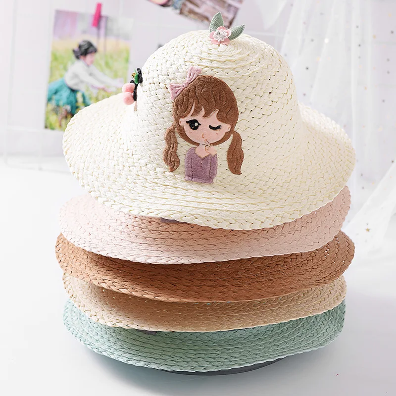 2018 новая детская летняя соломенная шляпа Женская дорожная Солнцезащитная