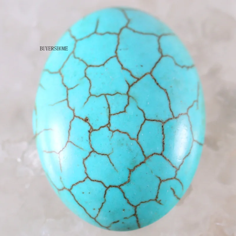Green Turquoise 1 шт. 22x30 мм Овальный Кабошон из натурального камня для изготовления ожерелья, браслетов, сережек для женщин и мужчин, с кристаллами лаписа, родонита - Цвет: Green Turquoise