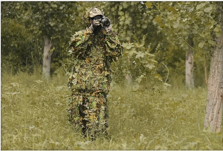 Охота Ghillie костюм 3D бионический камуфляж лист камуфляж джунгли лесной манто одежда для охоты прочный костюм