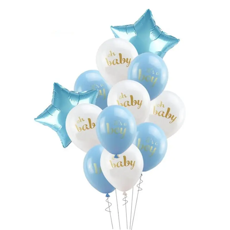 balloon set blue Детские вечерние украшения для душа, набор для мальчиков/девочек, детские воздушные шары, баннеры, украшения для детского дня рождения, сделай сам - Цвет: balloon set blue