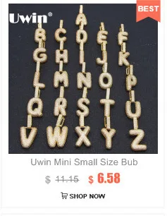 Uwin Custom Words Name Pendants Dripping Bubble Initial Letters With 4mm CZ Tennis Chain Pendant Full Gold Color Iced Jewelry