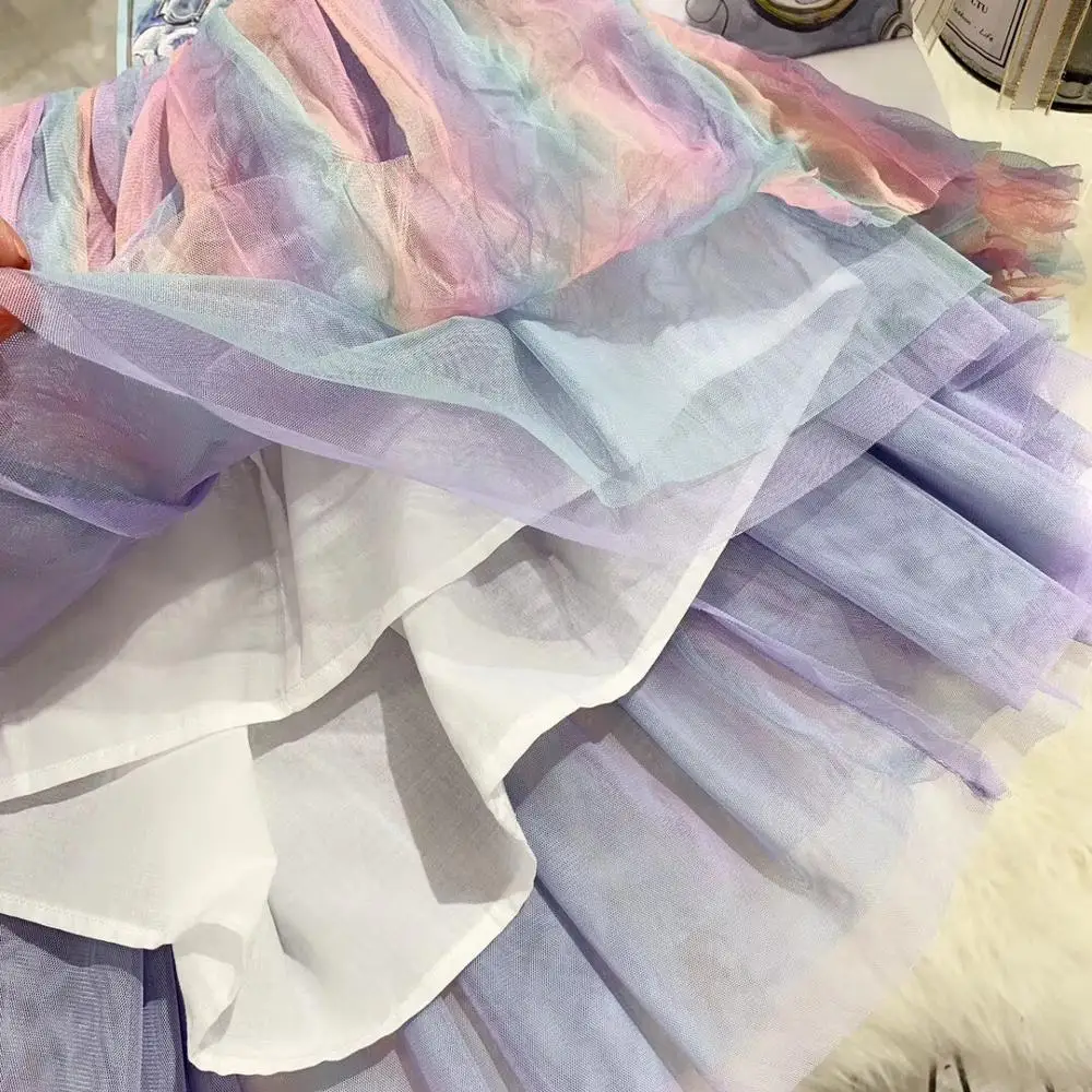 Новинка сезон осень разноцветные юбки-пачки принцессы для девочек Милые пляжные