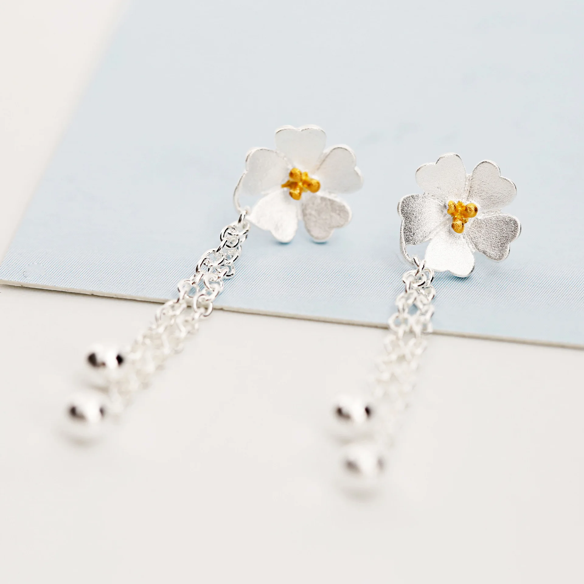 Женские серьги гвоздики из серебра 100% пробы с вишней|hypoallergenic stud earrings|cherry blossom
