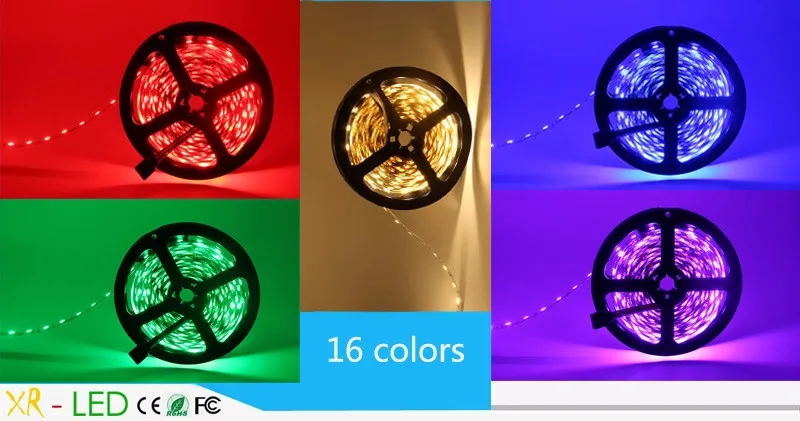 Водонепроницаемый 5м SMD 3528 RGB светодиодный гибкие полосы светильник комплект 300 светодиодный s 60 Светодиодный s/M+ 24-кнопочный ИК-пульт дистанционного управления+ DC 12V Питание адаптер