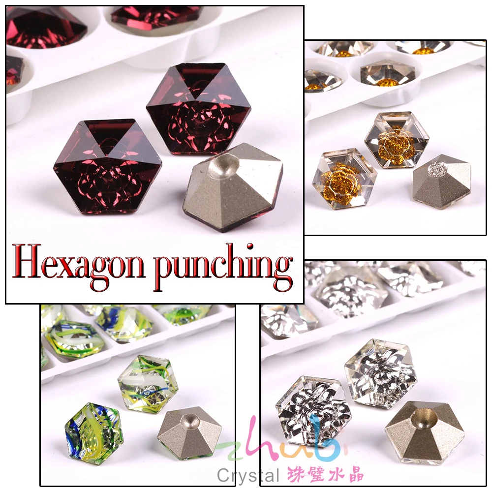 Стразы в форме когтя с плоским основанием стеклянные пришивные камни 12X12 мм