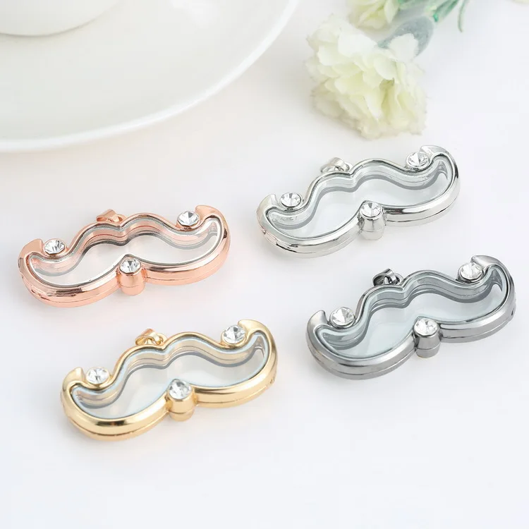 Мода Усы плавающей очарование медальон памяти живых Стекло кулон Цепочки и