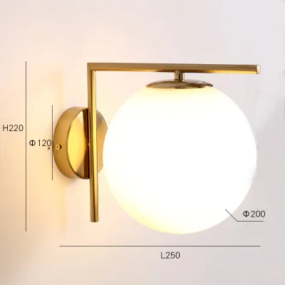 wall lamp Скандинавский подвесной светильник s Глобус стеклянные подвесные лампы светодиодный шар подвесной светильник кухонный светильник закрепленный светильник ing - Цвет корпуса: wall lamp