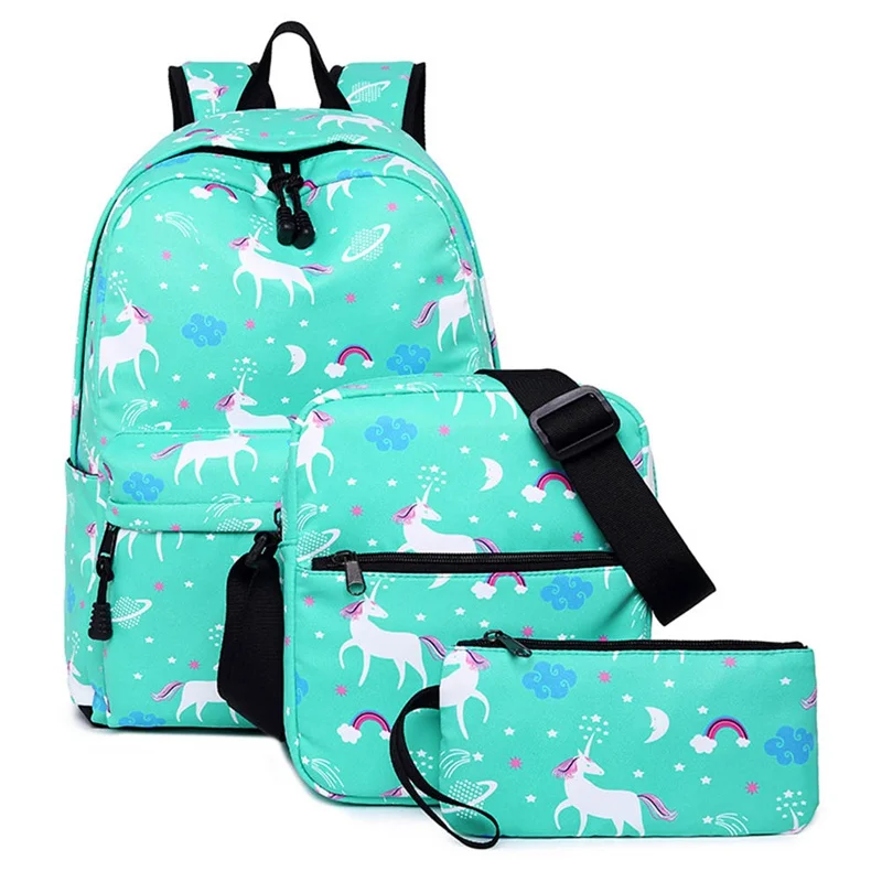 

3pcs/set Animal Unicorn Pattern Printing Women Backpacks Fashion School Bags for Teenager Girls Boys Large Capacity Laptop Bag
