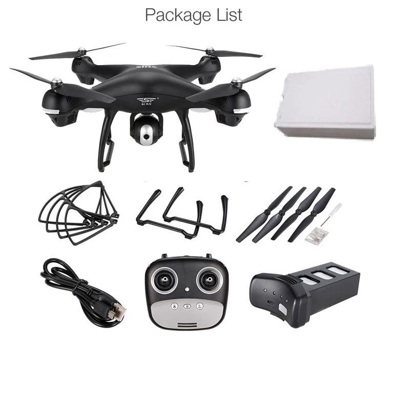 S70W Dual CPS Follow Me RC Drone with HD Adjustable Wide-Angle Camera WIFI FPV GPS Auto Return Quadcopter Helicopter Dron | Игрушки и