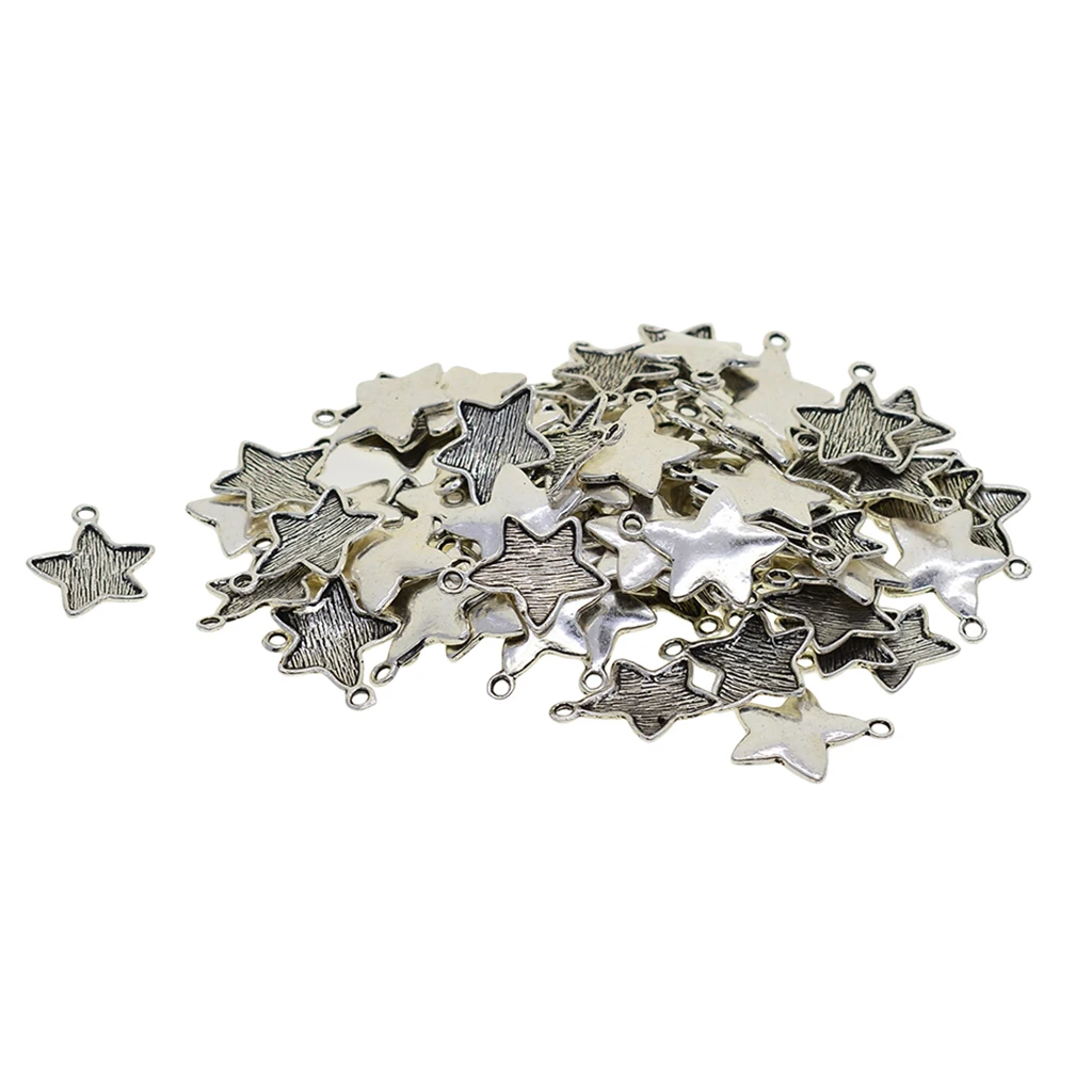100pcs Antique Tibetan Style 20x15mm Alloy Star Pendant Cabochon Bezel Settings Trays Frame DIY Jewelry Making Charms | Украшения и