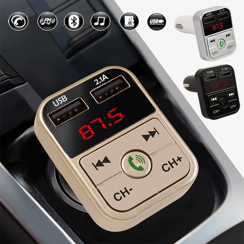 Автомобильный Bluetooth fm-передатчик Aux модулятор Bluetooth Handsfree автомобильный комплект автомобильный аудио mp3-плеер с 2.1A Quick Charge Dual USB