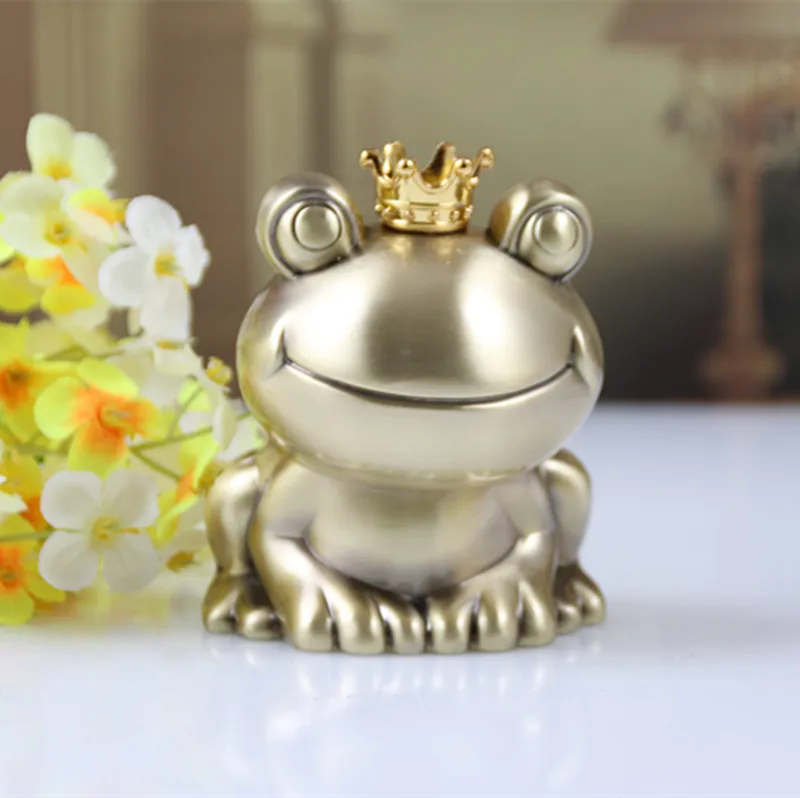 

cartoon frog shape metal piggy banks deposit box money jar coin dispenser coins box piggy bank counter for kid PB051