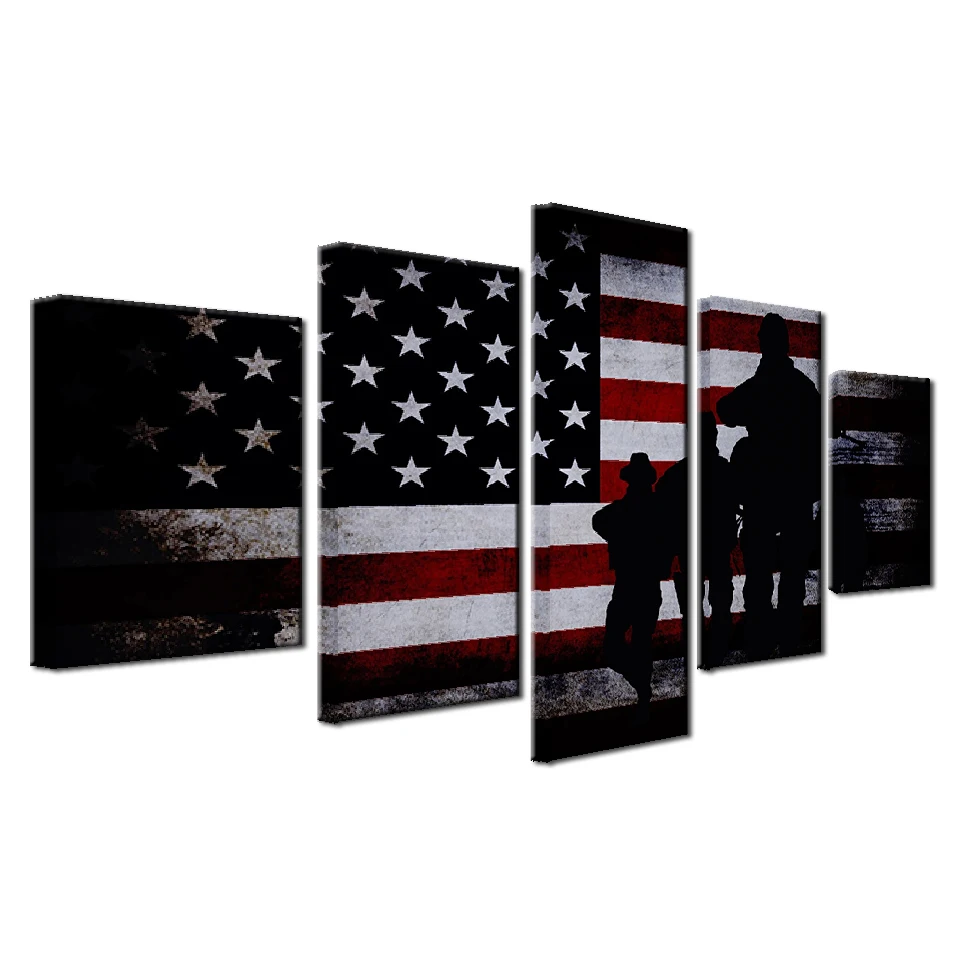 5 шт. настенные картины с изображением американского флага|Рисование и