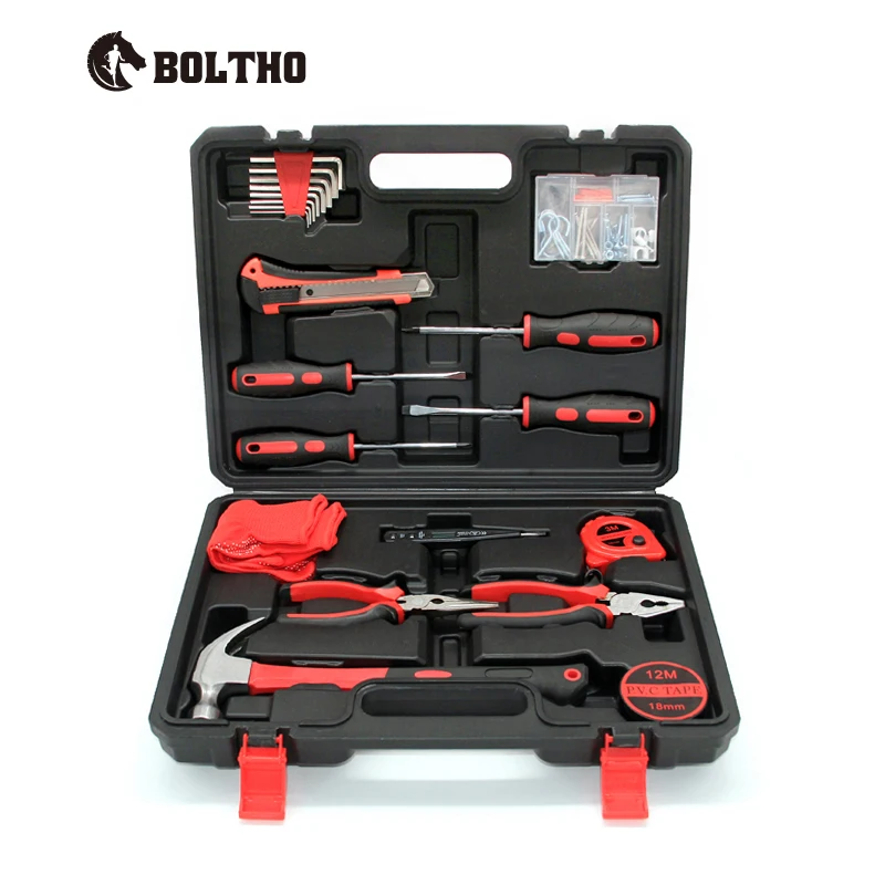 BOLTHO 60 шт. набор ручных инструментов набор бытовых инструментов ударная отвертка рулетка гаечный ключ-щипцы биты тестовая Ручка шестигранный ключ