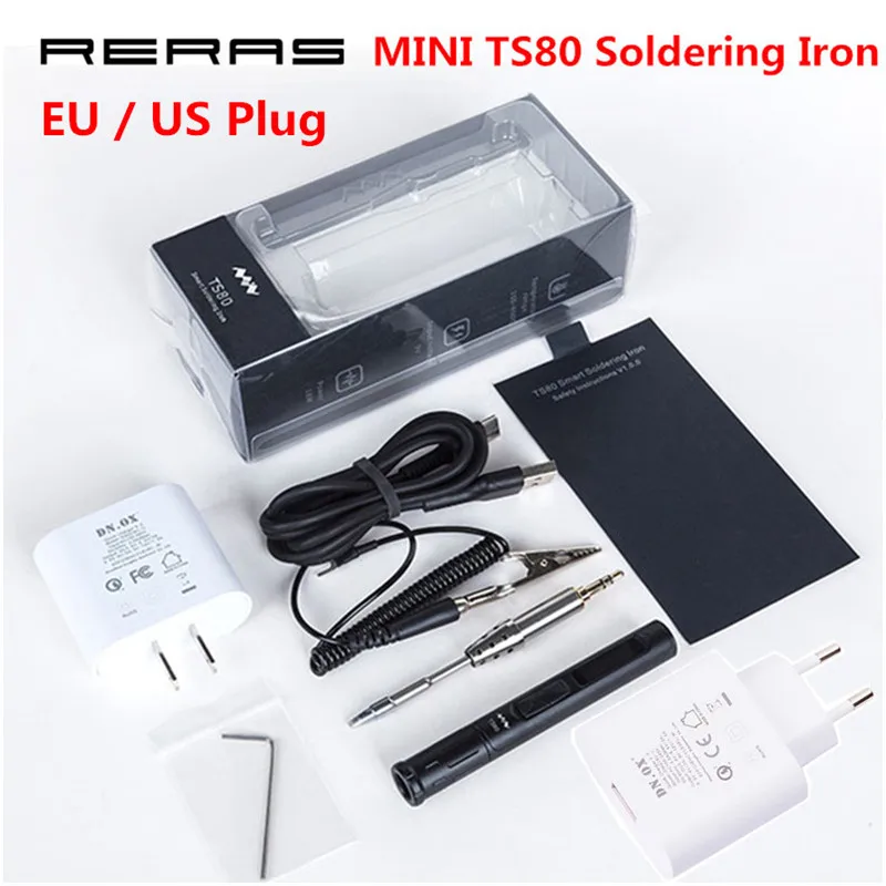 Цифровой паяльник MINI TS80 станция USB Type-C QC3.0 OLED с программируемым чипом STM32 набор