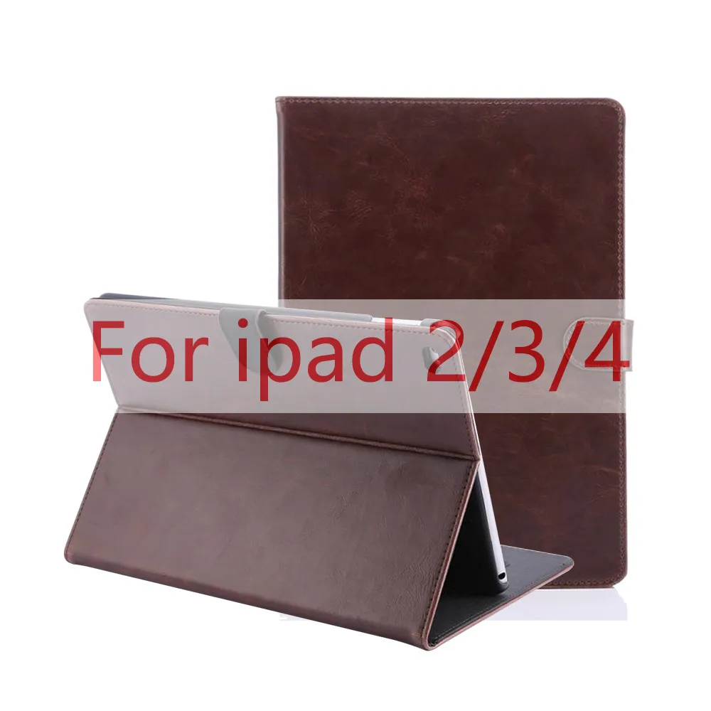 Чехол для планшета Apple iPad воздуха 1 2 мобильный телефон оболочки Расширенный из искусственной кожи чехол для смарт-чехол для Apple iPad 2/3/4, 5, 6, 5th 6th поколения Coque Funda - Цвет: PU Dark Brown
