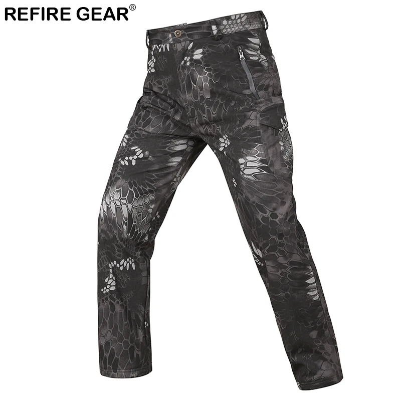 Refire gear камуфляжные уличные походные брюки мужские водонепроницаемые походные брюки зимние ветрозащитные мягкие теплые флисовые брюки