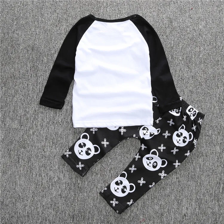Детские милые комплекты одежды с длинными или короткими рукавами рисунком панды