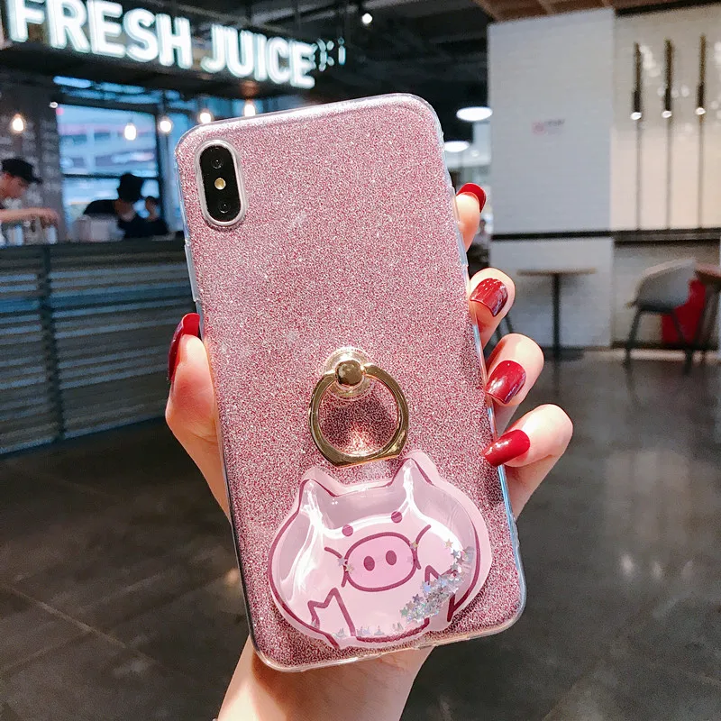 Блестящее кольцо чехлы для Huawei Y9 Y7 Y6 Prime Pro 2019 2018 2017 Y5 Y3 ii Bling зыбучие пески Чехлы