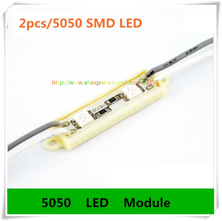 

Светодиодный модуль для светодиодных рекламных вывесок и букв канала Одноцветный 2 шт. SMD 5050 39mmX12mm водонепроницаемый DC12V 500 шт