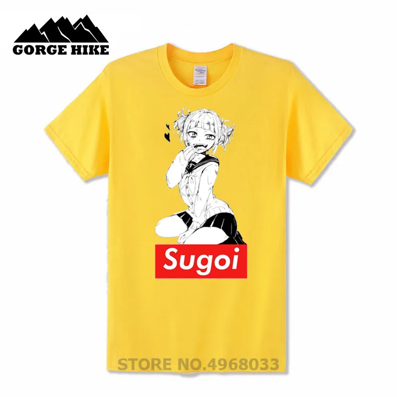 2019 Quality Cotton Streetwear Harajuku My T shirts Ahegao Toga Sugoi Waifu Boku No Hero Creative Design Academia Funny T-shirt | Мужская