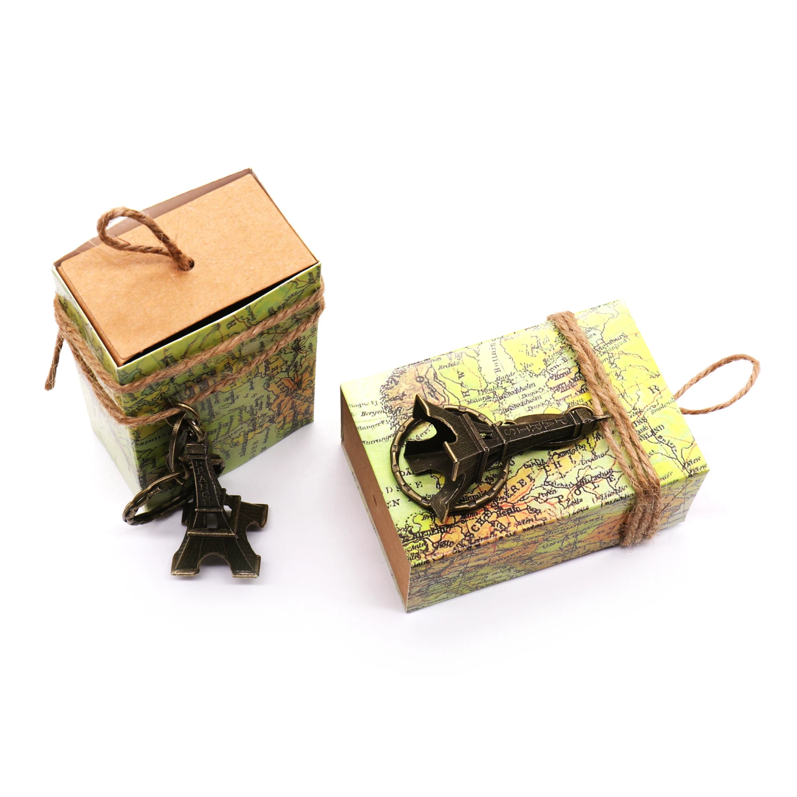 10 шт винтажная карта мира конфетная коробка с компасом Эйфелева башня шоколадная