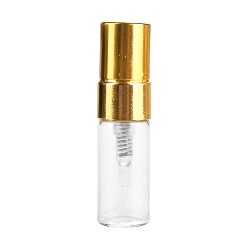 100 шт./лот 2 мл Parfum Verstuiver дорожная бутылка с распылителем для духов портативные пустые косметические контейнеры с алюминиевым насосом - Цвет: gold