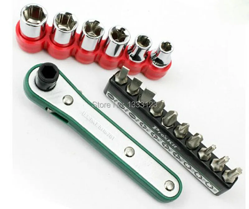 Brand Pro'sKit 1PK-202A 17 in 1 Offset Ratchet &amp Socket Driver Set (Metric Size) | Инструменты