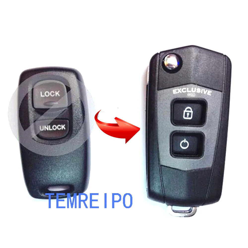 10 шт./лот чехол для ключа MAZDA 323 FAMILY Remote Key Uncut Blade модифицированный пустой 2 кнопки